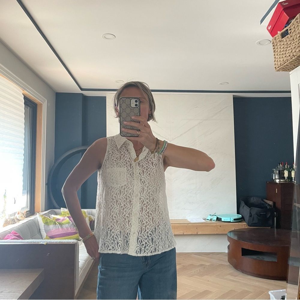 EQUIPMENT LACE SLEEVELESS TOP - Picture 2 of 14